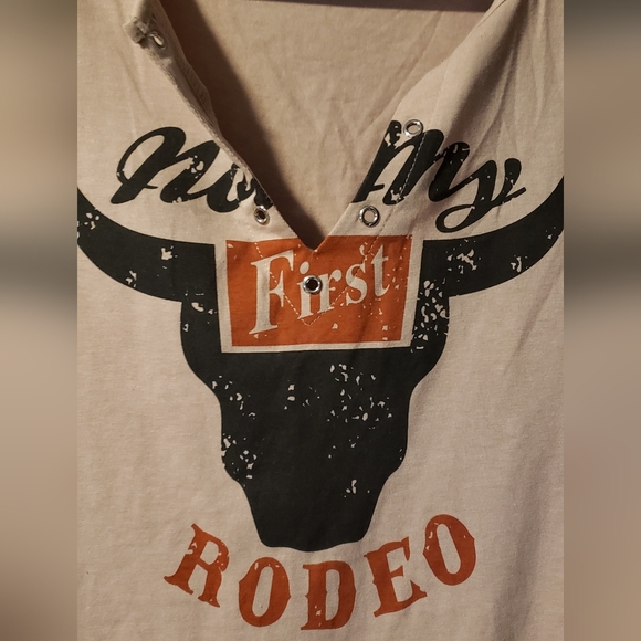 Not My First Rodeo Tan Muscle Tee - Picture 3 of 7
